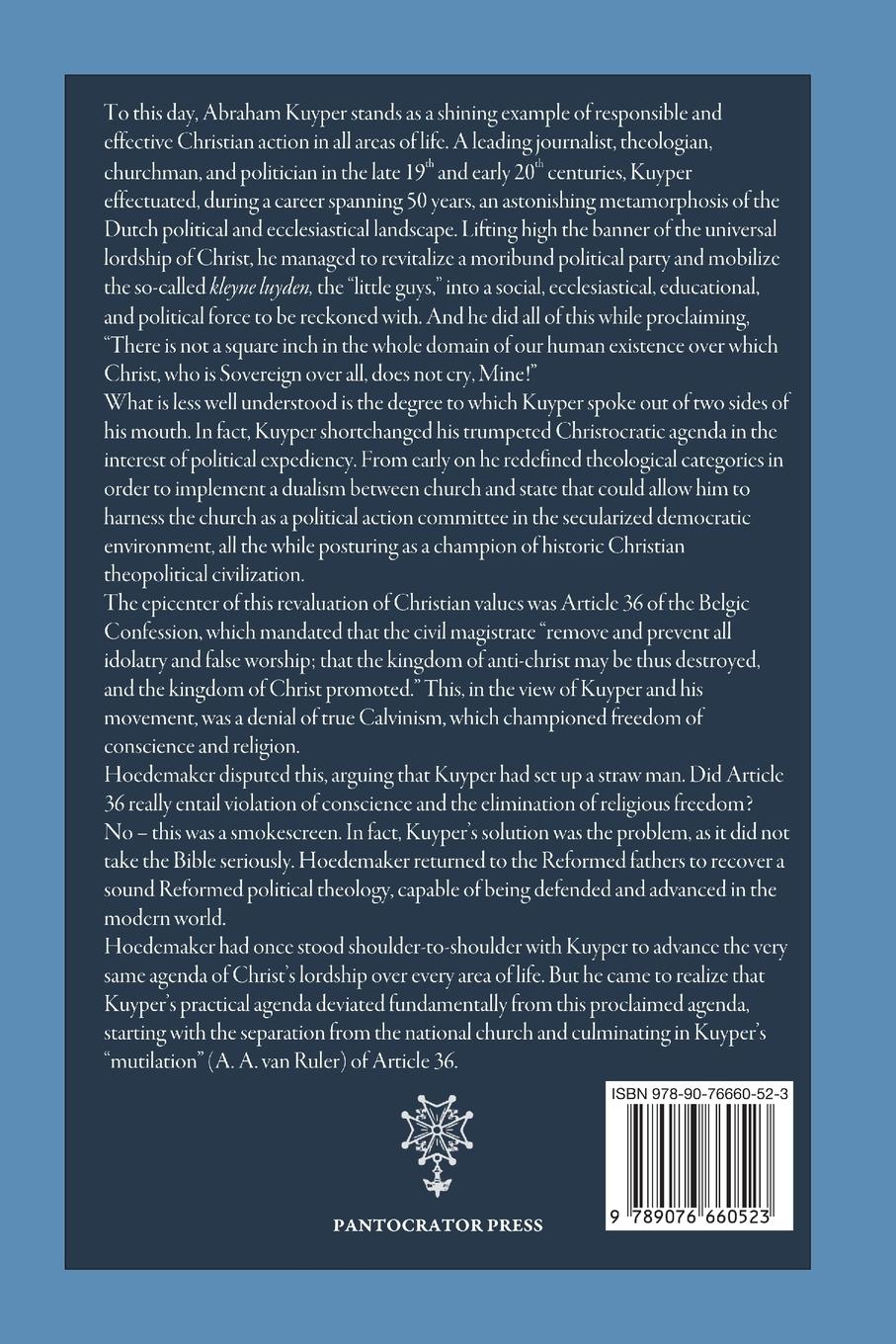 Rückseitencover Article 36 of the Belgic Confession Vindicated against Dr. Abraham Kuyper