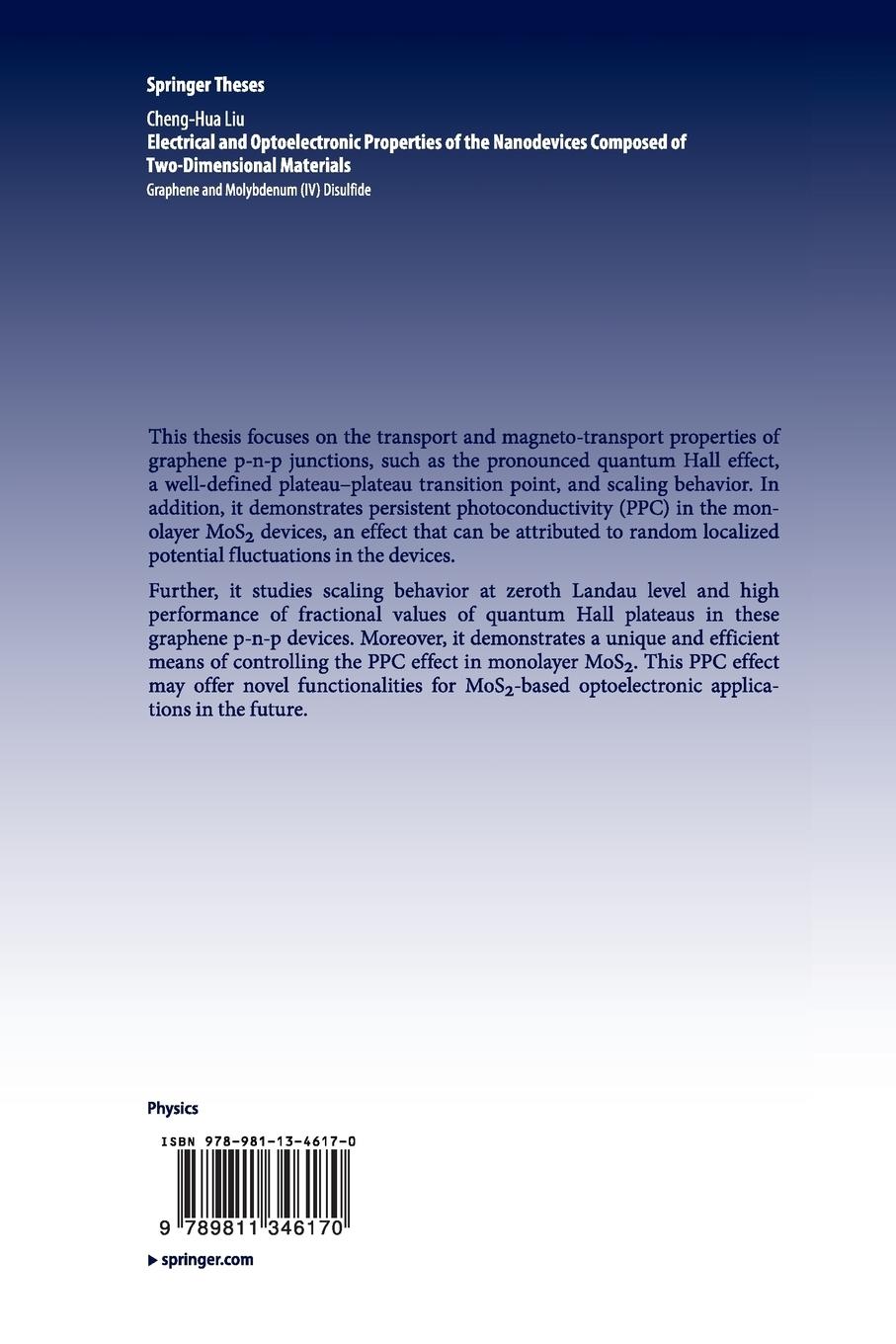 Rückseitencover Electrical and Optoelectronic Properties of the Nanodevices Composed of Two-Dimensional Materials