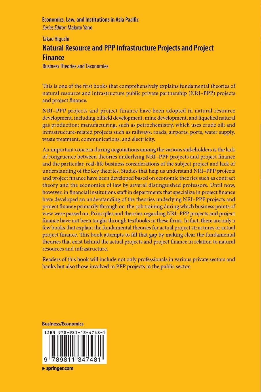 Rückseitencover Natural Resource and PPP Infrastructure Projects and Project Finance