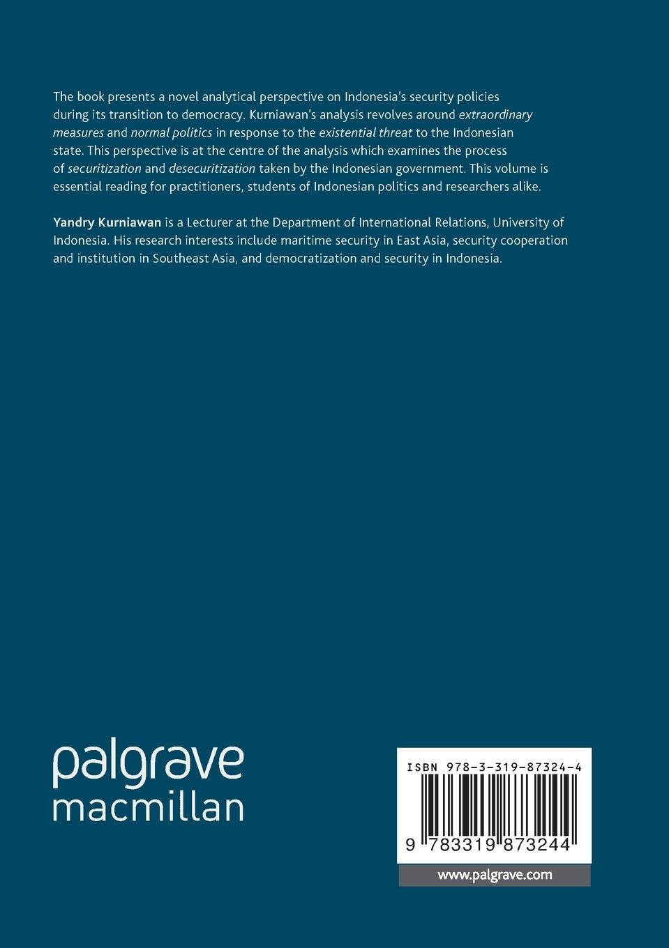 Rückseitencover The Politics of Securitization in Democratic Indonesia