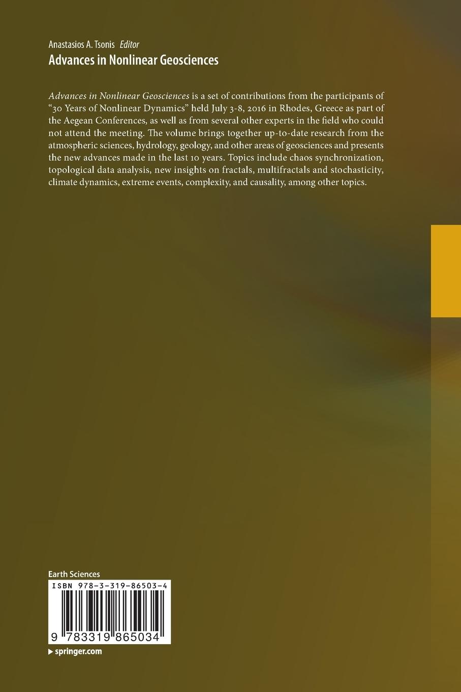 Rückseitencover Advances in Nonlinear Geosciences