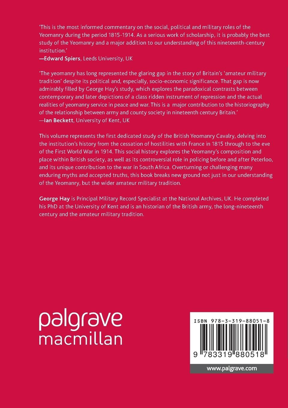 Rückseitencover The Yeomanry Cavalry and Military Identities in Rural Britain, 1815-1914