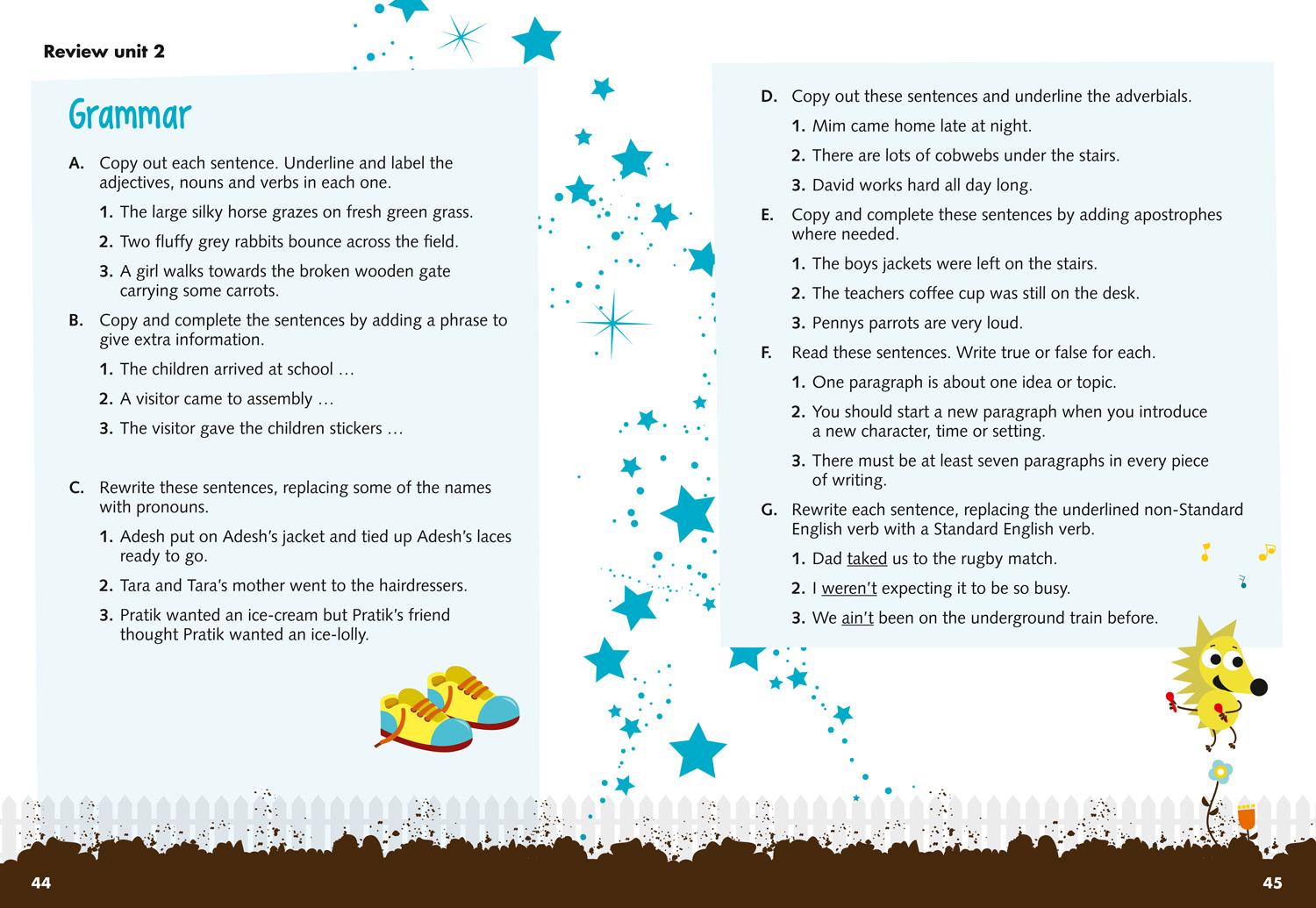 Beispielinhalt (Bild) Vocabulary, Grammar and Punctuation Skills Pupil Book 4