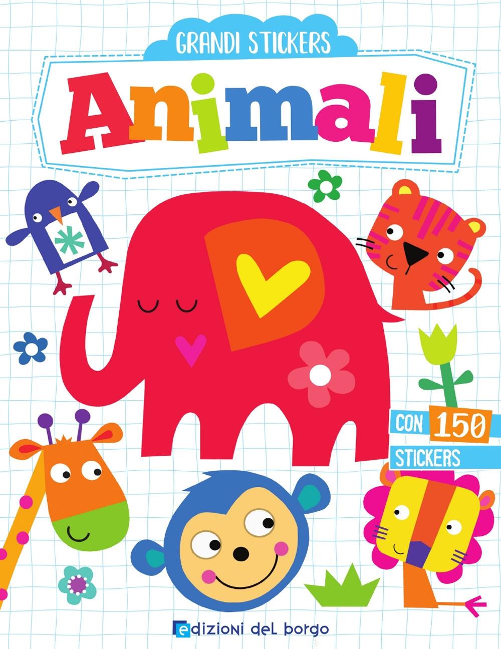 Vorderes Coverbild Animali. Grandi stickers. Con adesivi