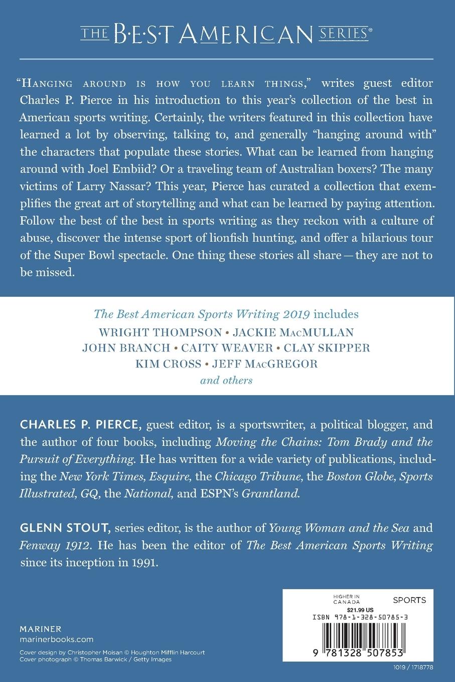 Rückseitencover The Best American Sports Writing 2019