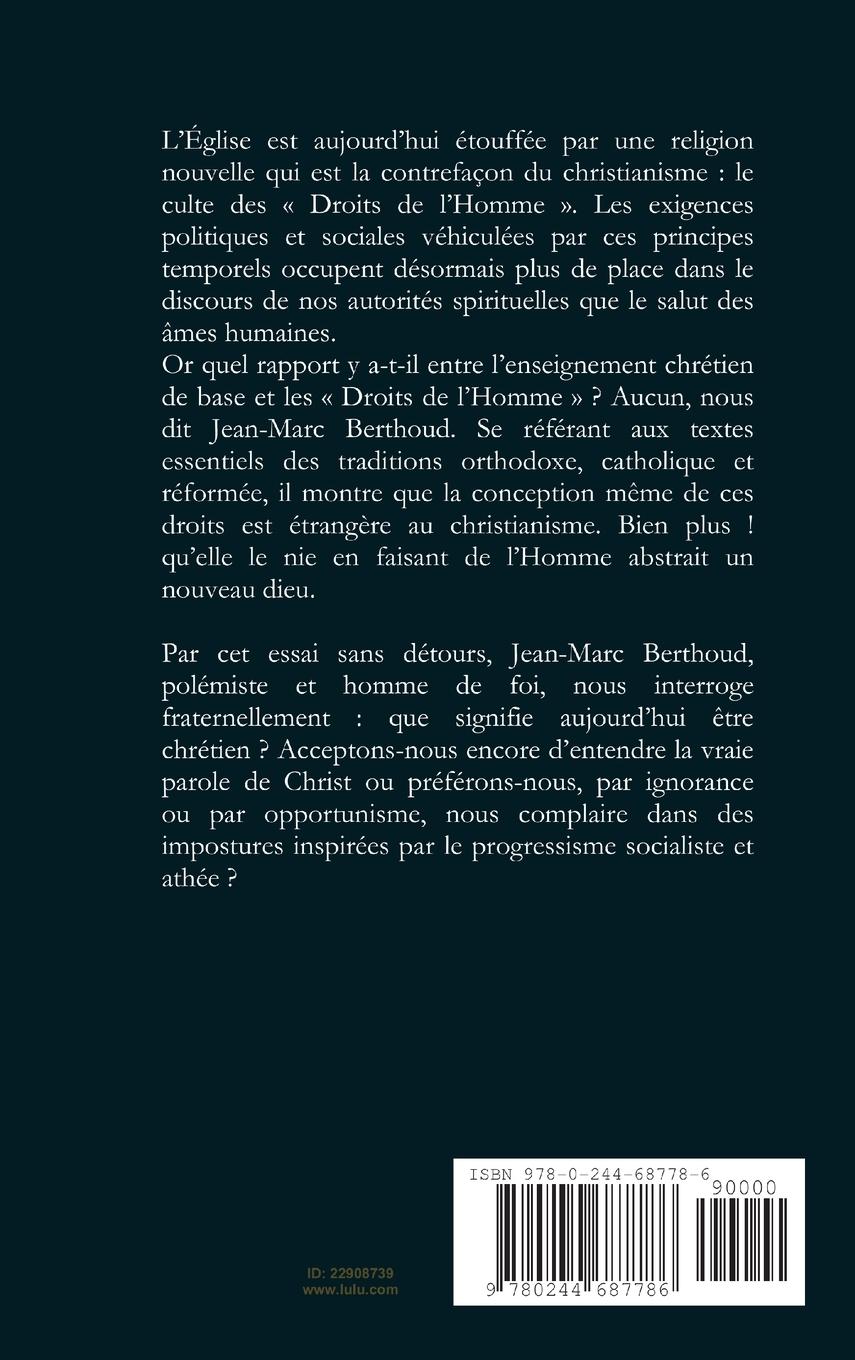 Rückseitencover Une Religion sans Dieu