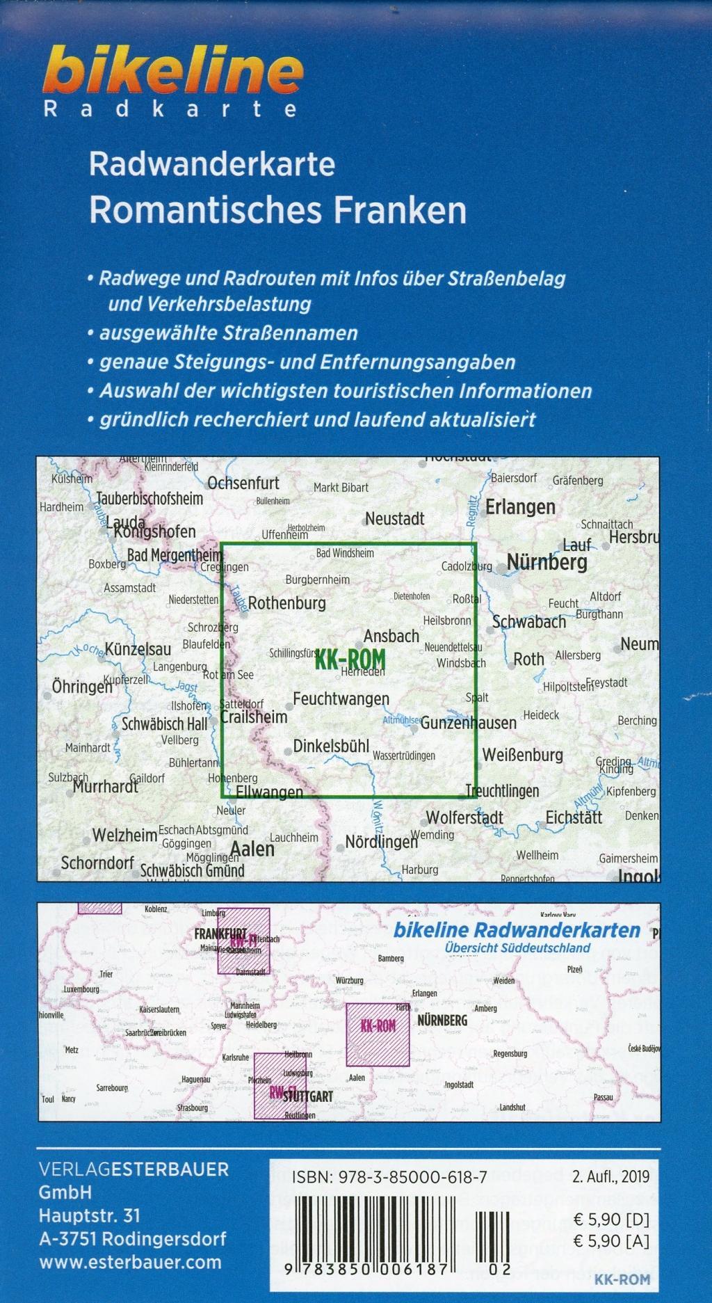 Beispielinhalt (Bild) Radwanderkarte Romantisches Franken 1:60 000