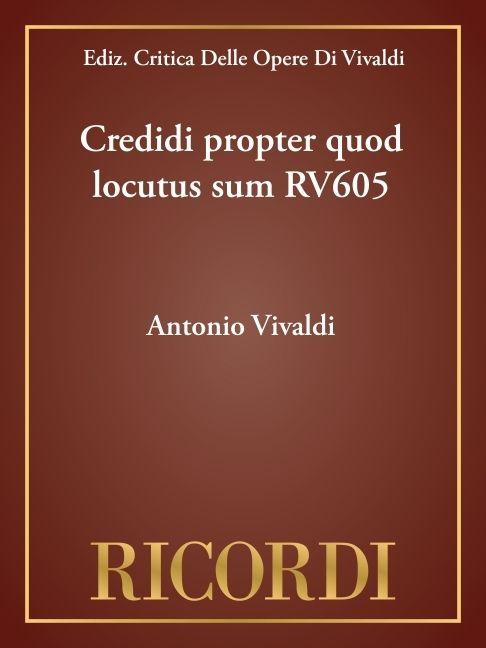 Vorderes Coverbild Credidi Propter Quod Locutus Sum Rv605