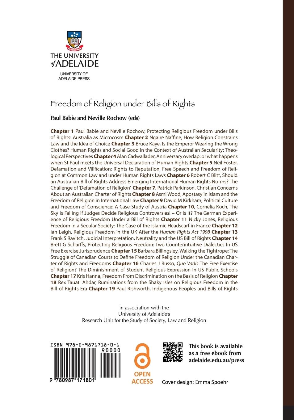 Rückseitencover Freedom of Religion under Bills of Rights