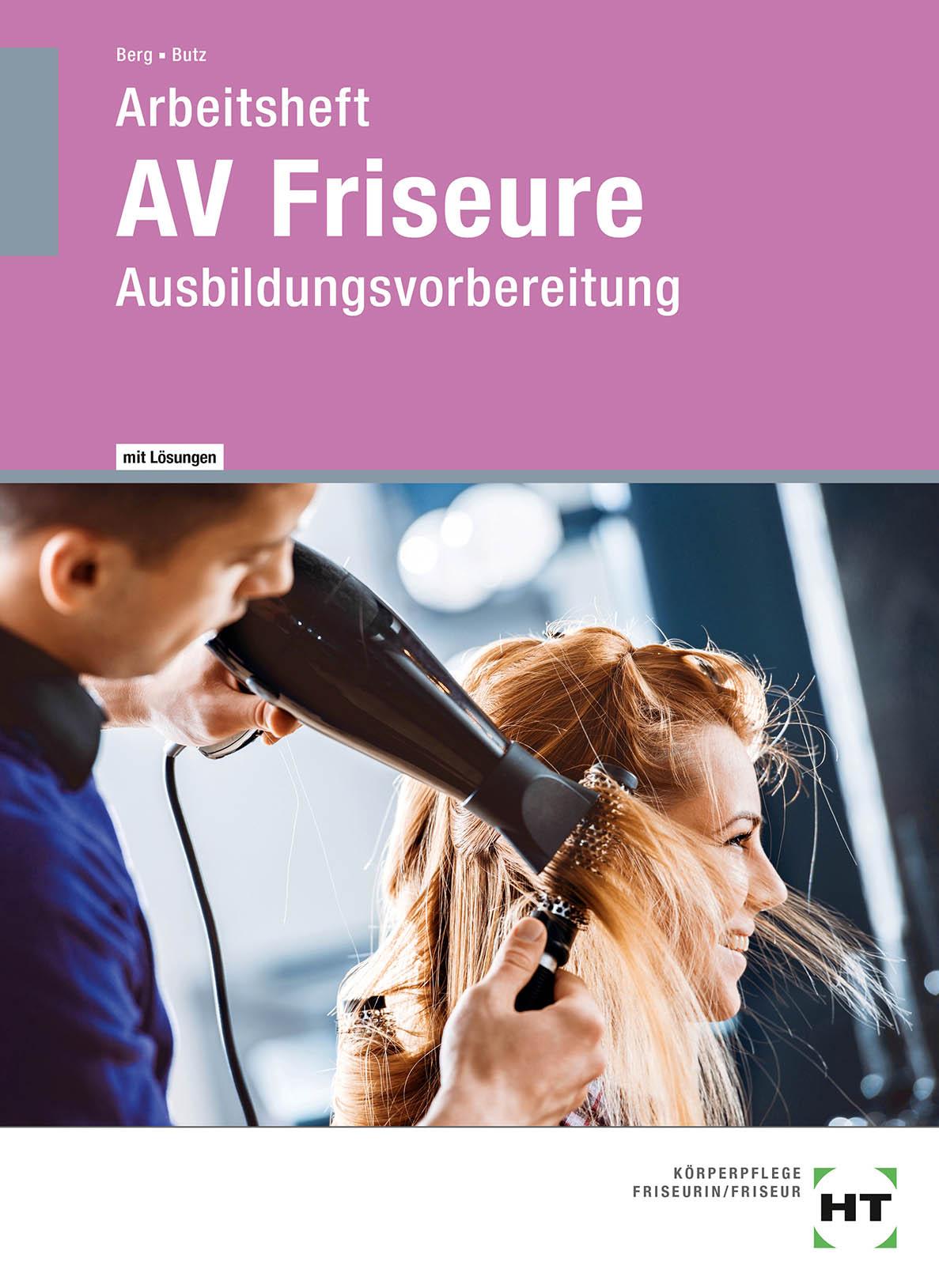 Vorderes Coverbild Arbeitsheft mit eingetragenen Lösungen AV Friseure