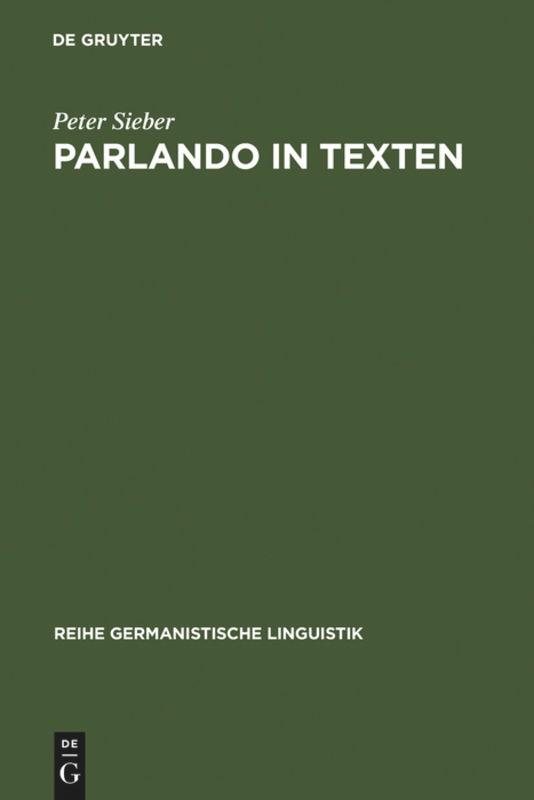 Vorderes Coverbild Parlando in Texten