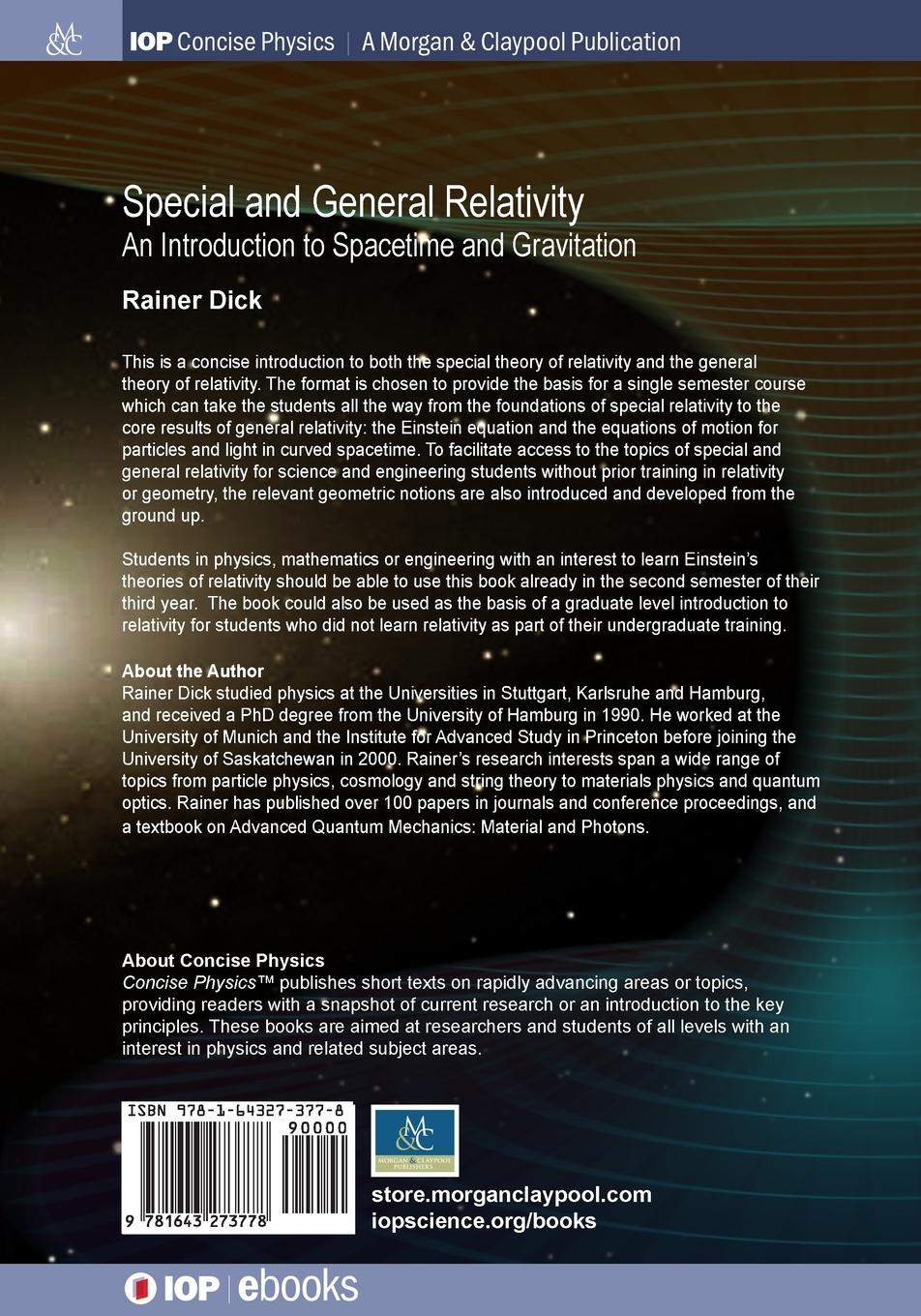 Rückseitencover Special and General Relativity