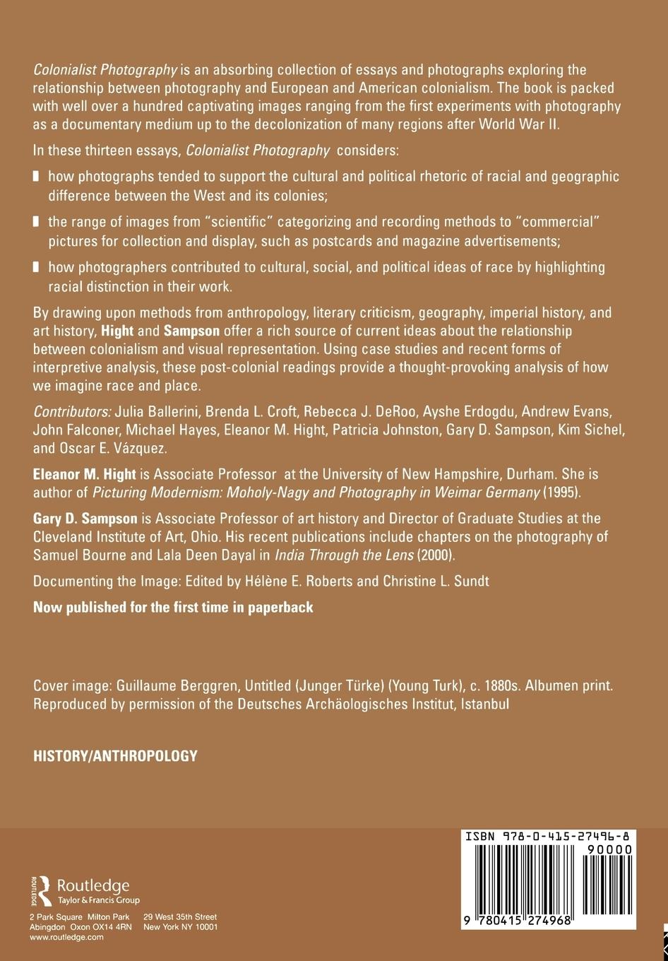 Rückseitencover Colonialist Photography