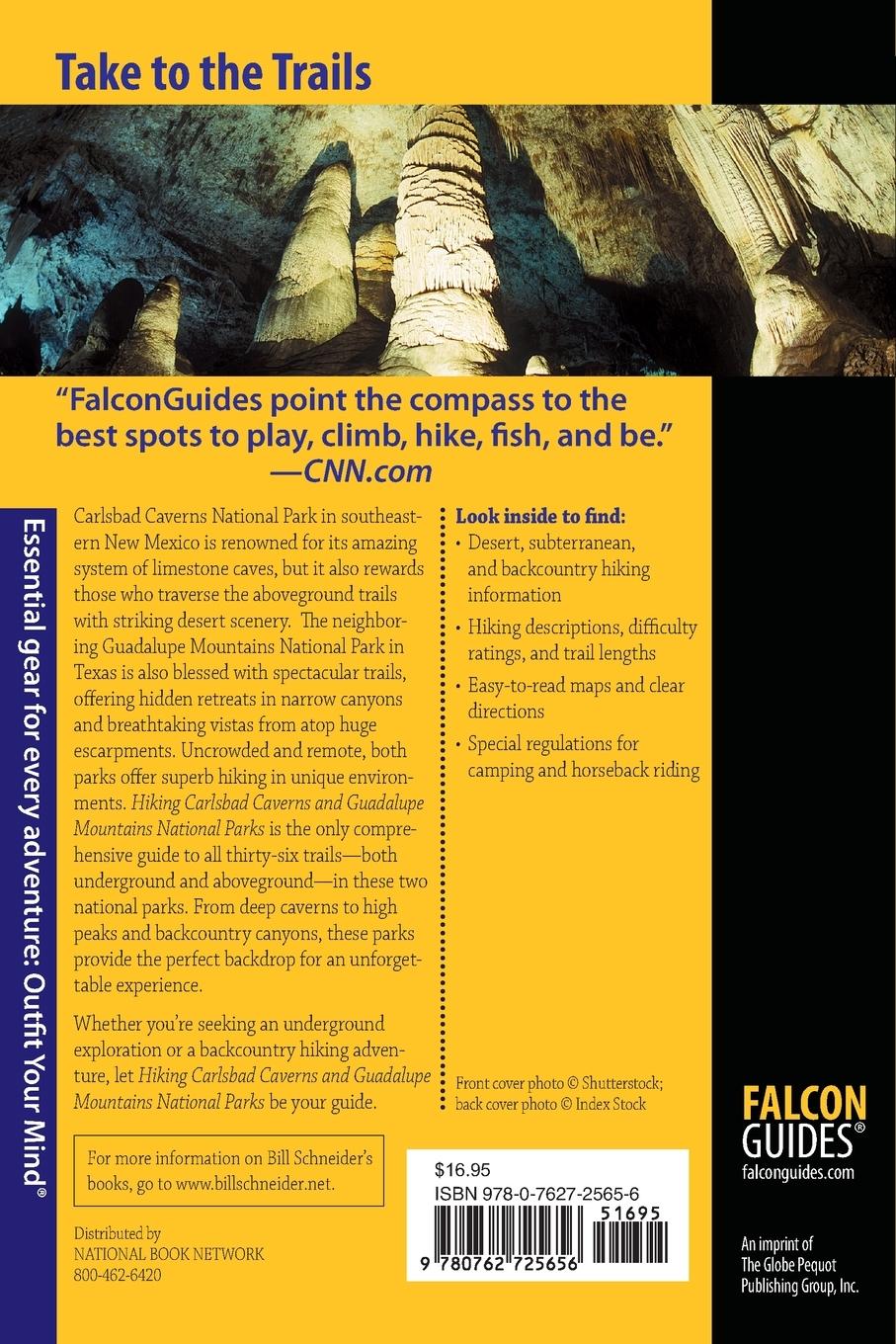 Rückseitencover Hiking Carlsbad Caverns & Guadalupe Mountains National Parks