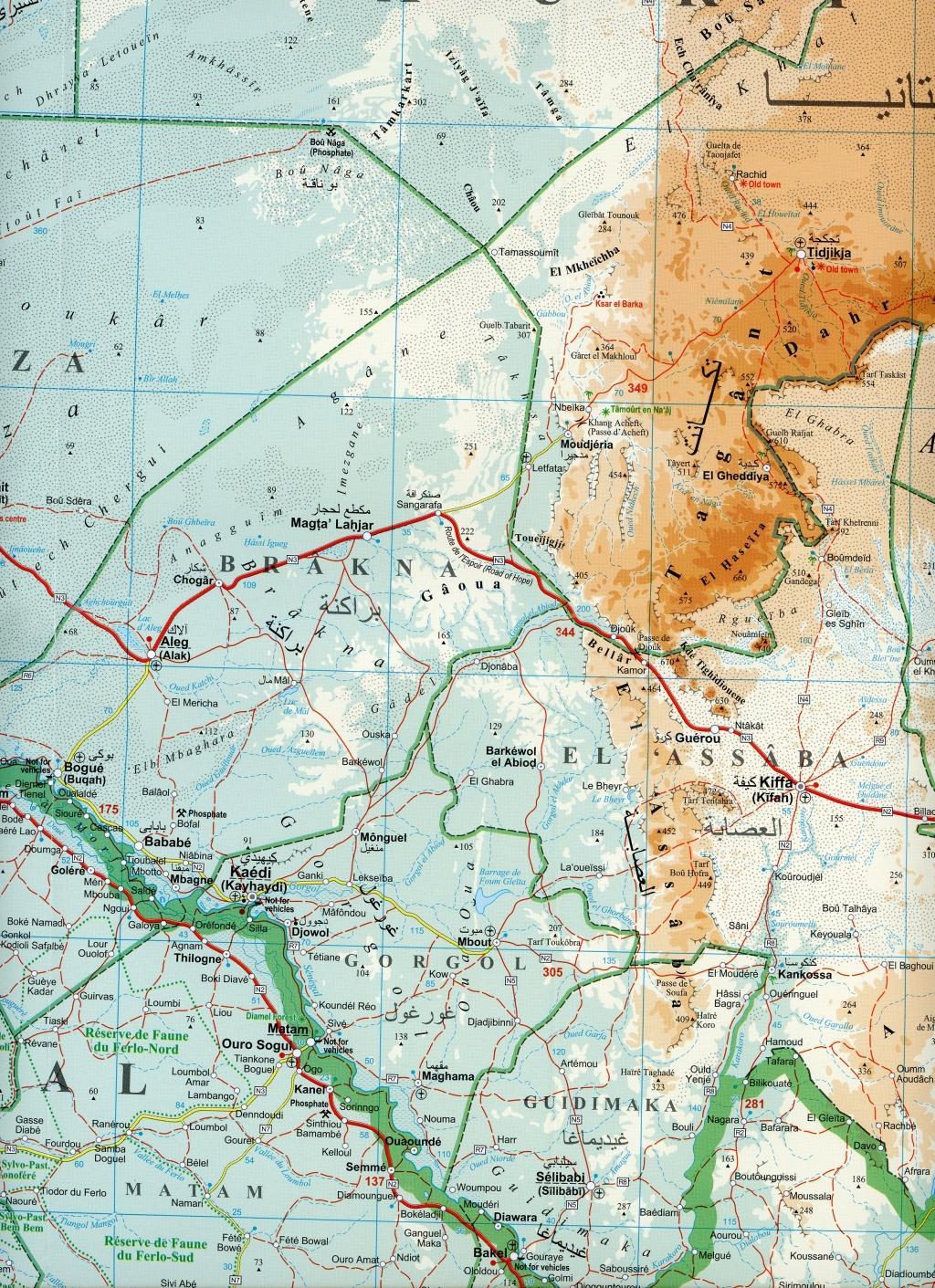 Beispielinhalt (Bild) Mauritania Geographical Map 1 : 1 750 000