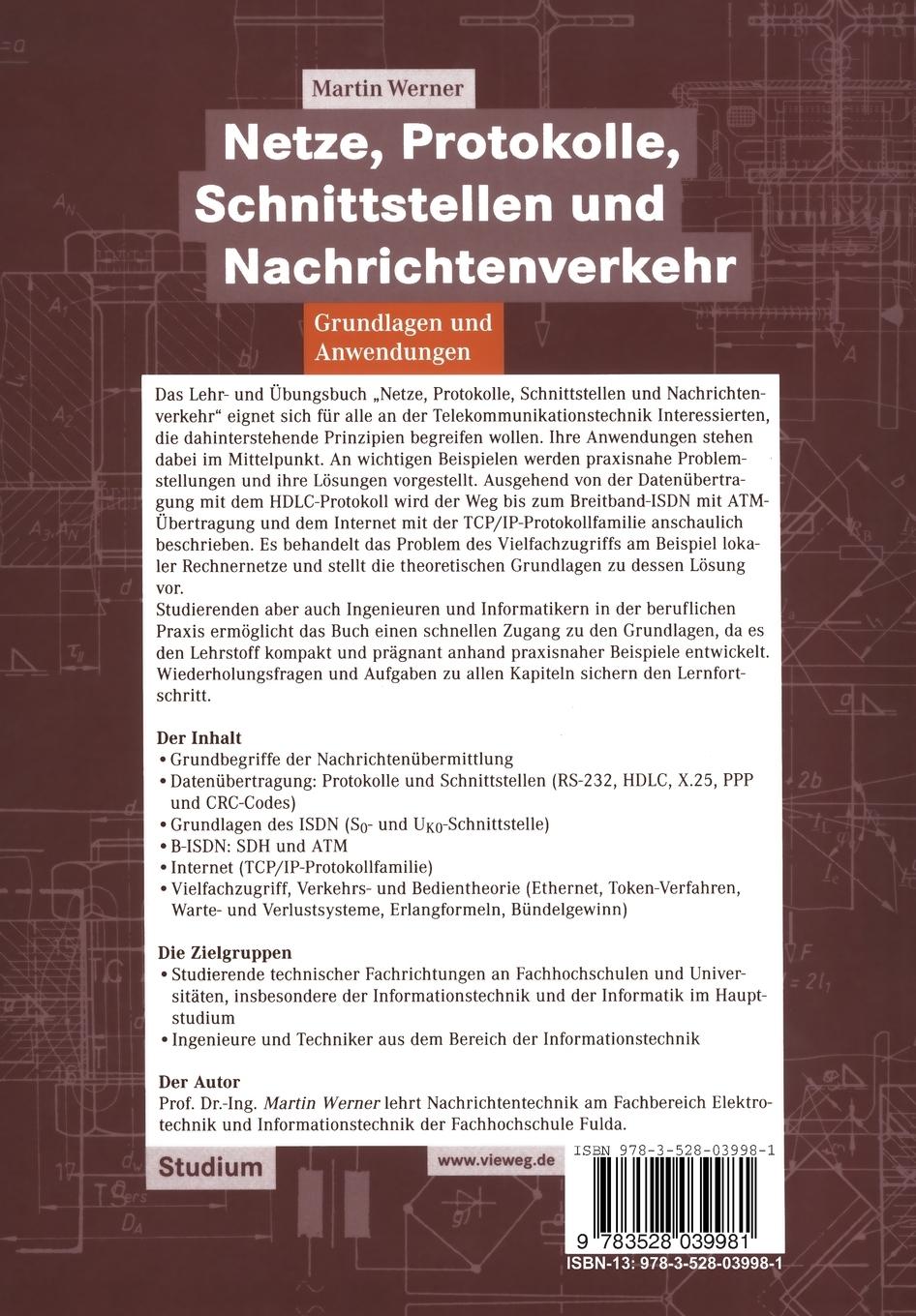 Rückseitencover Netze, Protokolle, Schnittstellen und Nachrichtenverkehr