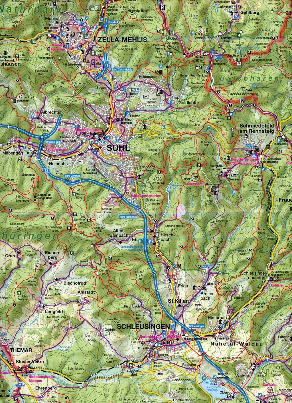 Beispielinhalt (Bild) Meiningen Südthüringen Fahrradkarte 1 : 75 000