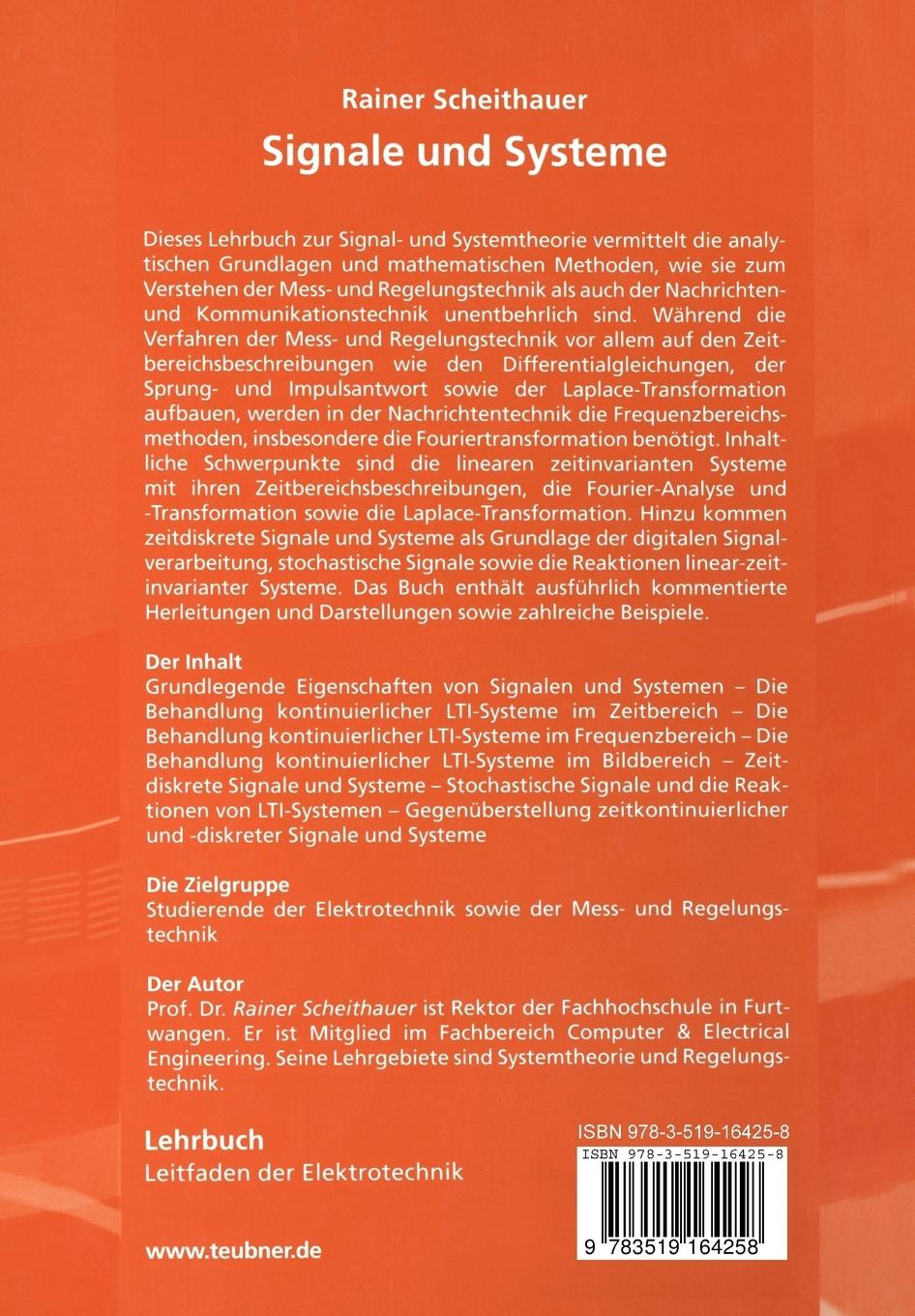 Rückseitencover Signale und Systeme