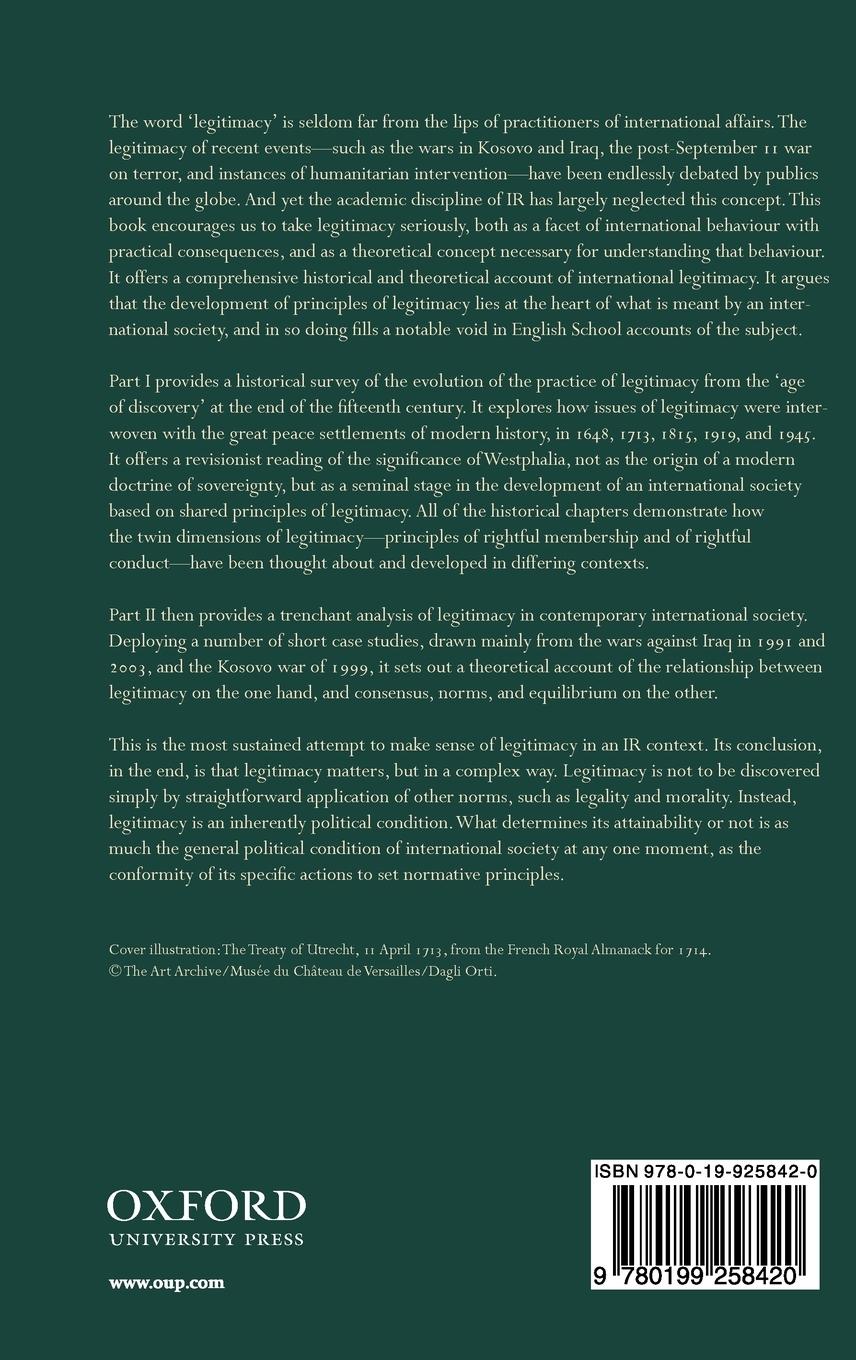 Rückseitencover Legitimacy in International Society