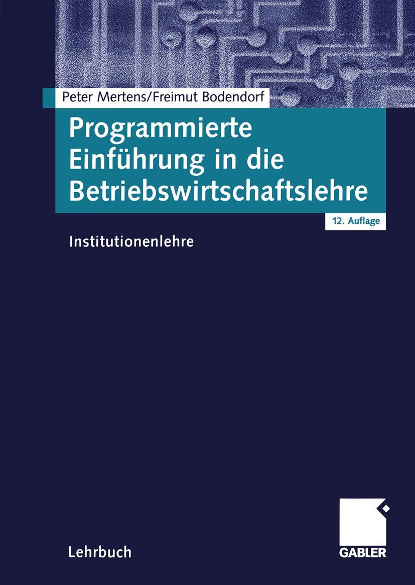 Vorderes Coverbild Programmierte Einführung in die Betriebswirtschaftslehre