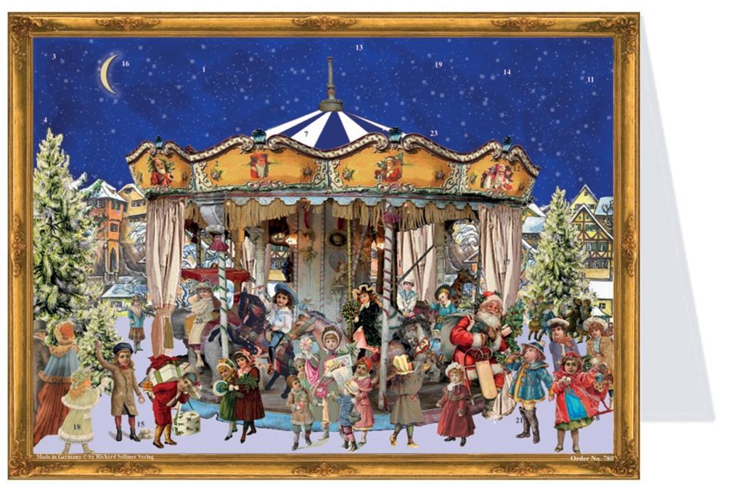 Vorderes Coverbild Postkarten-Adventskalender "Karusell"