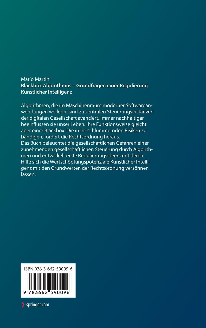 Rückseitencover Blackbox Algorithmus - Grundfragen einer Regulierung Künstlicher Intelligenz