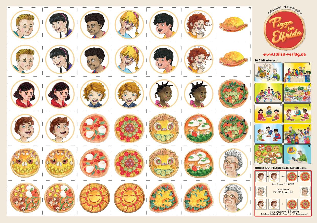 Rückseitencover Pizza für Elfrida - Bildkartenversion (A3, Multilingual)