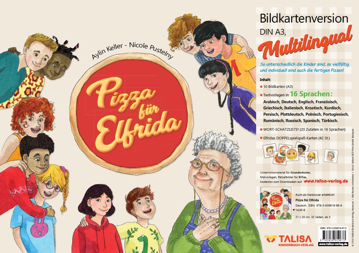 Vorderes Coverbild Pizza für Elfrida - Bildkartenversion (A3, Multilingual)