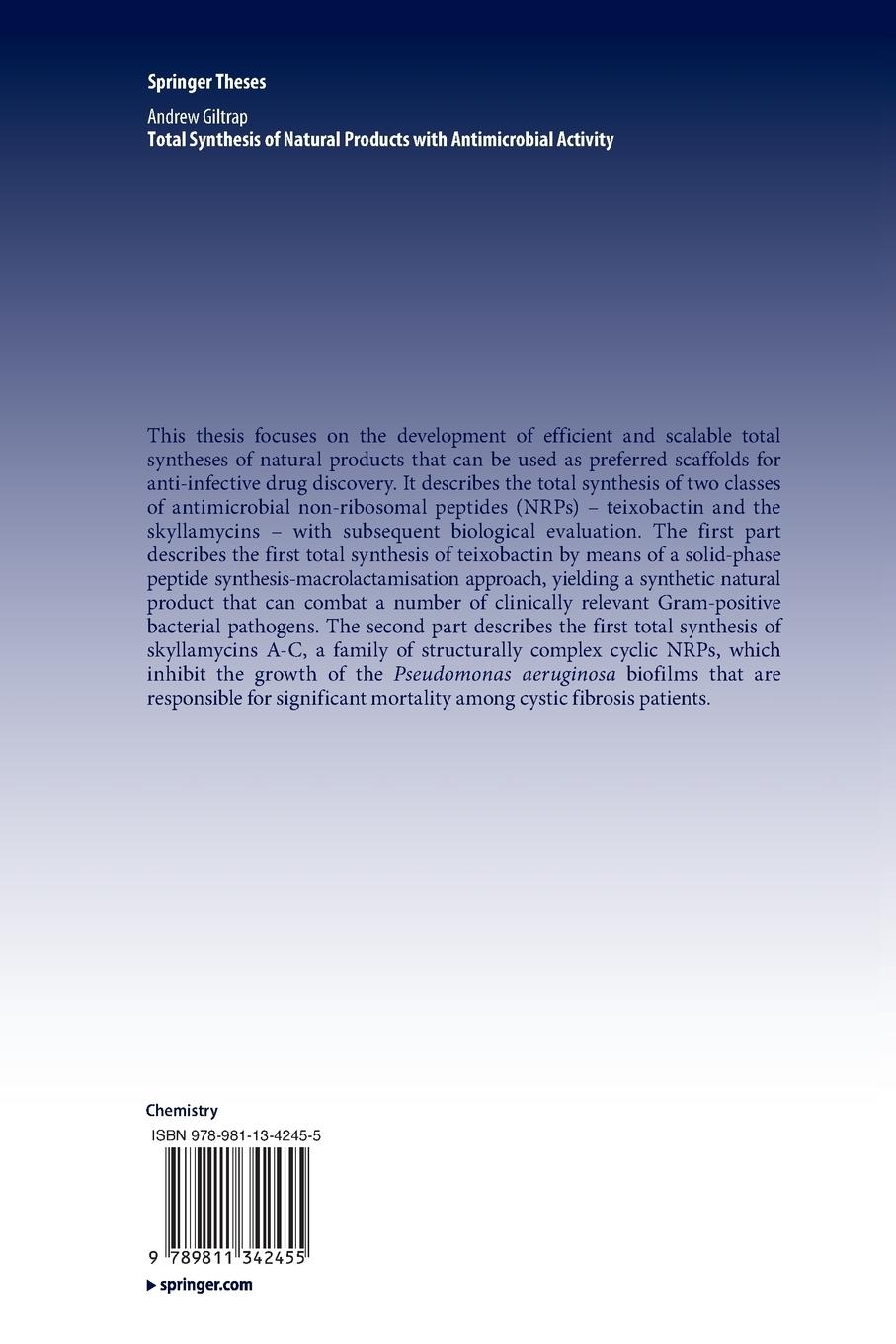 Rückseitencover Total Synthesis of Natural Products with Antimicrobial Activity