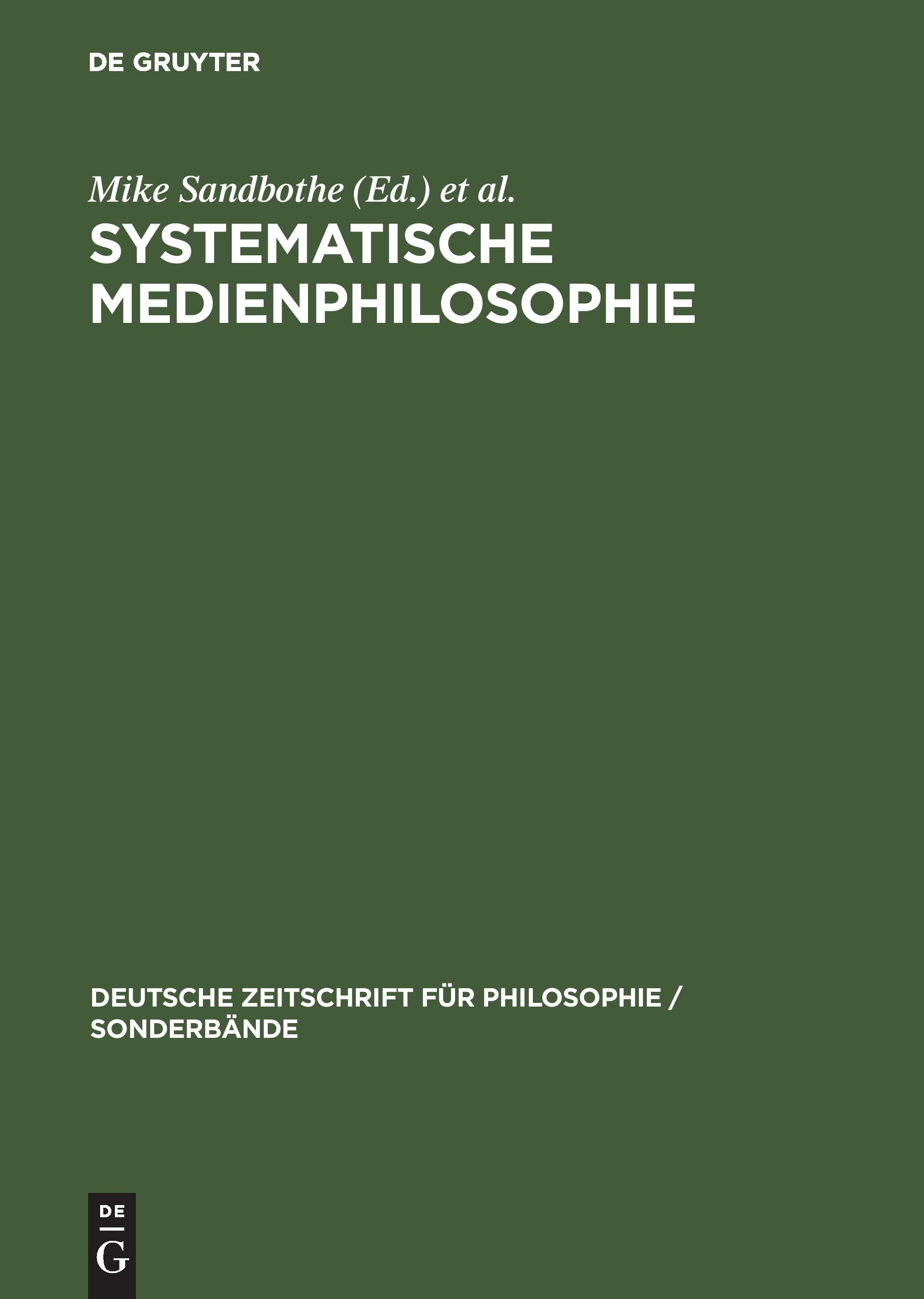 Vorderes Coverbild Systematische Medienphilosophie