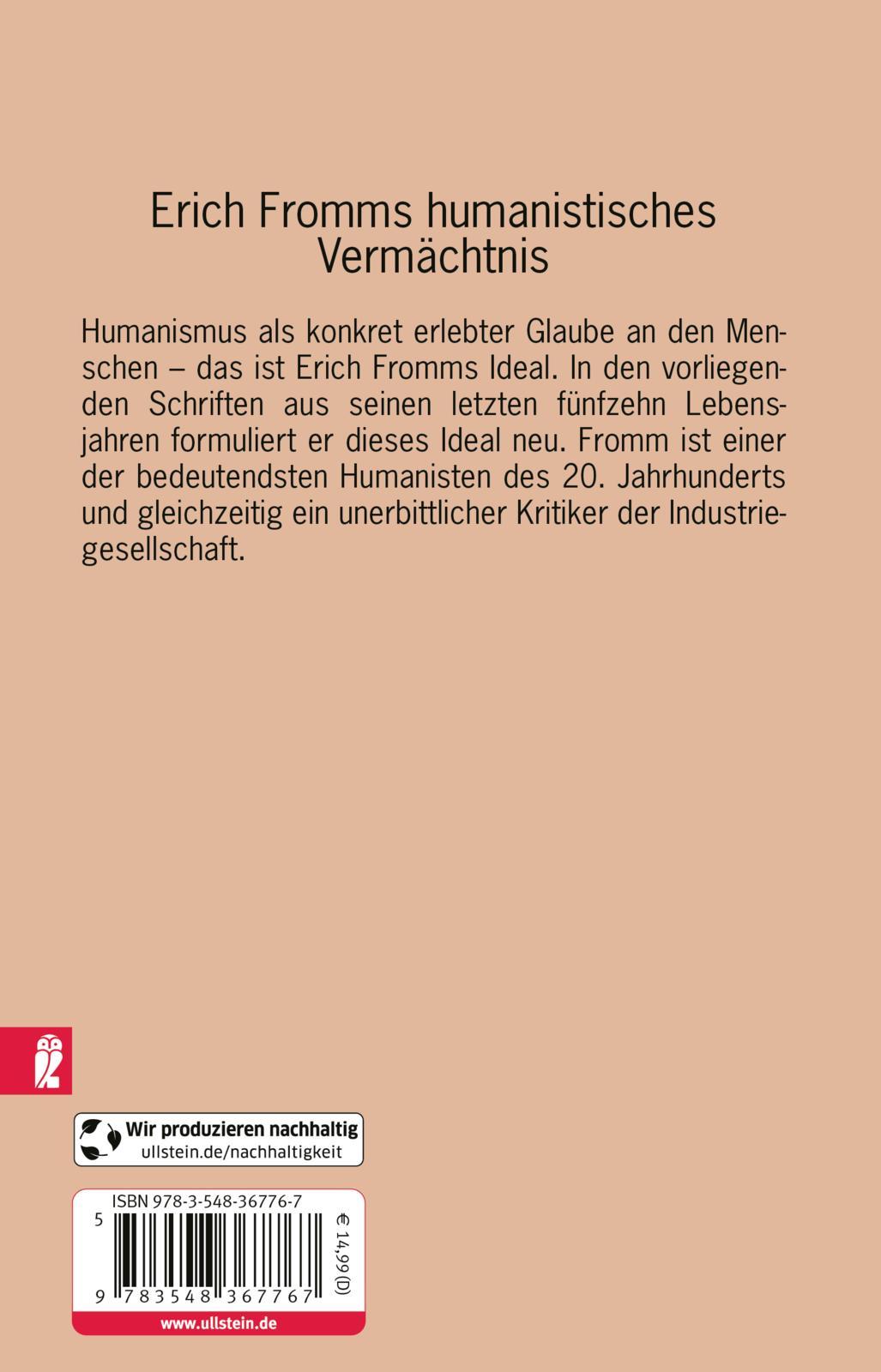 Rückseitencover Humanismus als reale Utopie