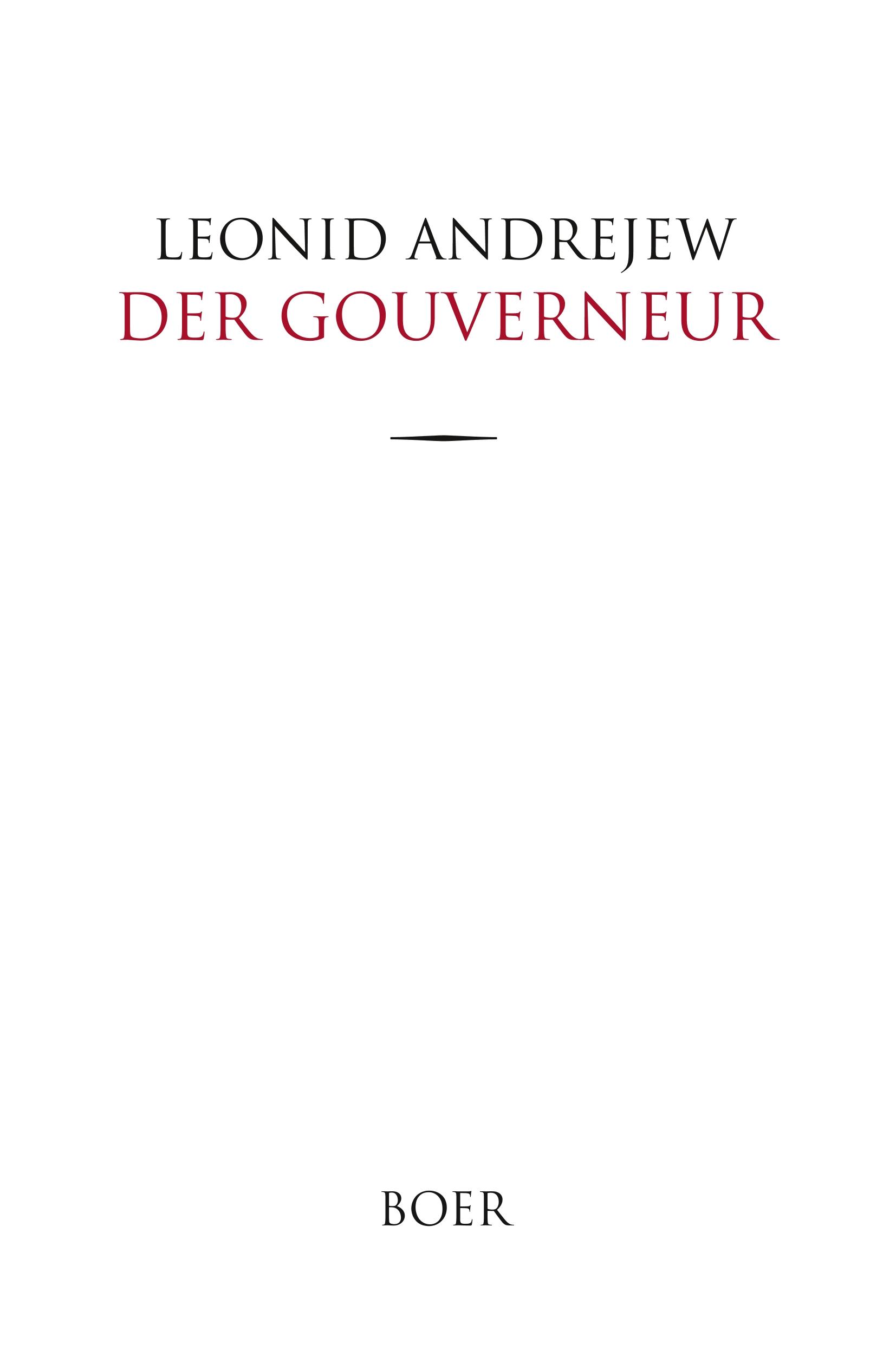 Vorderes Coverbild Der Gouverneur