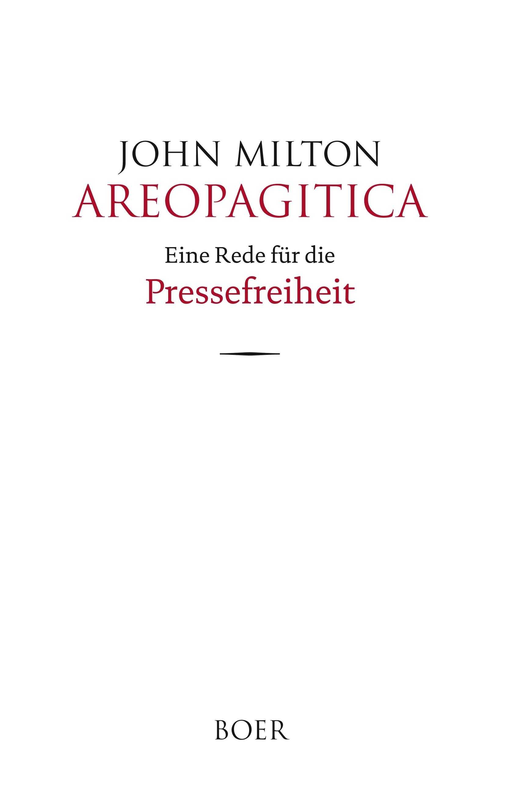 Vorderes Coverbild Areopagitica