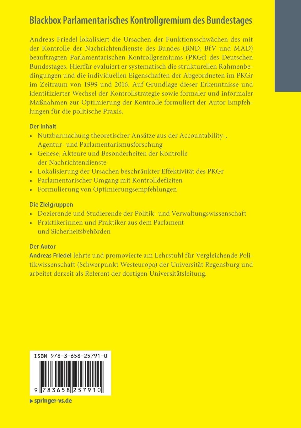 Rückseitencover Blackbox Parlamentarisches Kontrollgremium des Bundestages