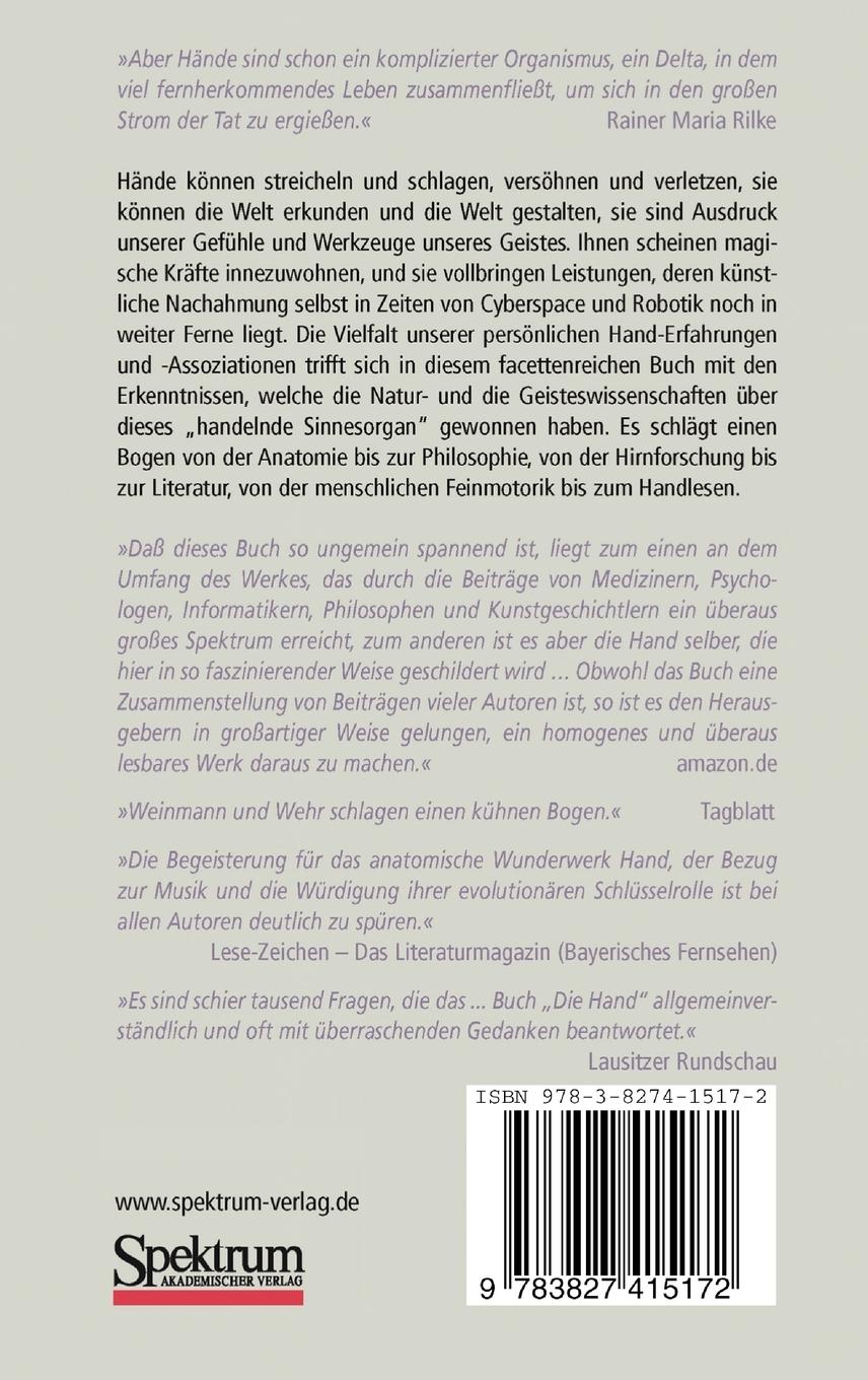 Rückseitencover Die Hand - Werkzeug des Geistes