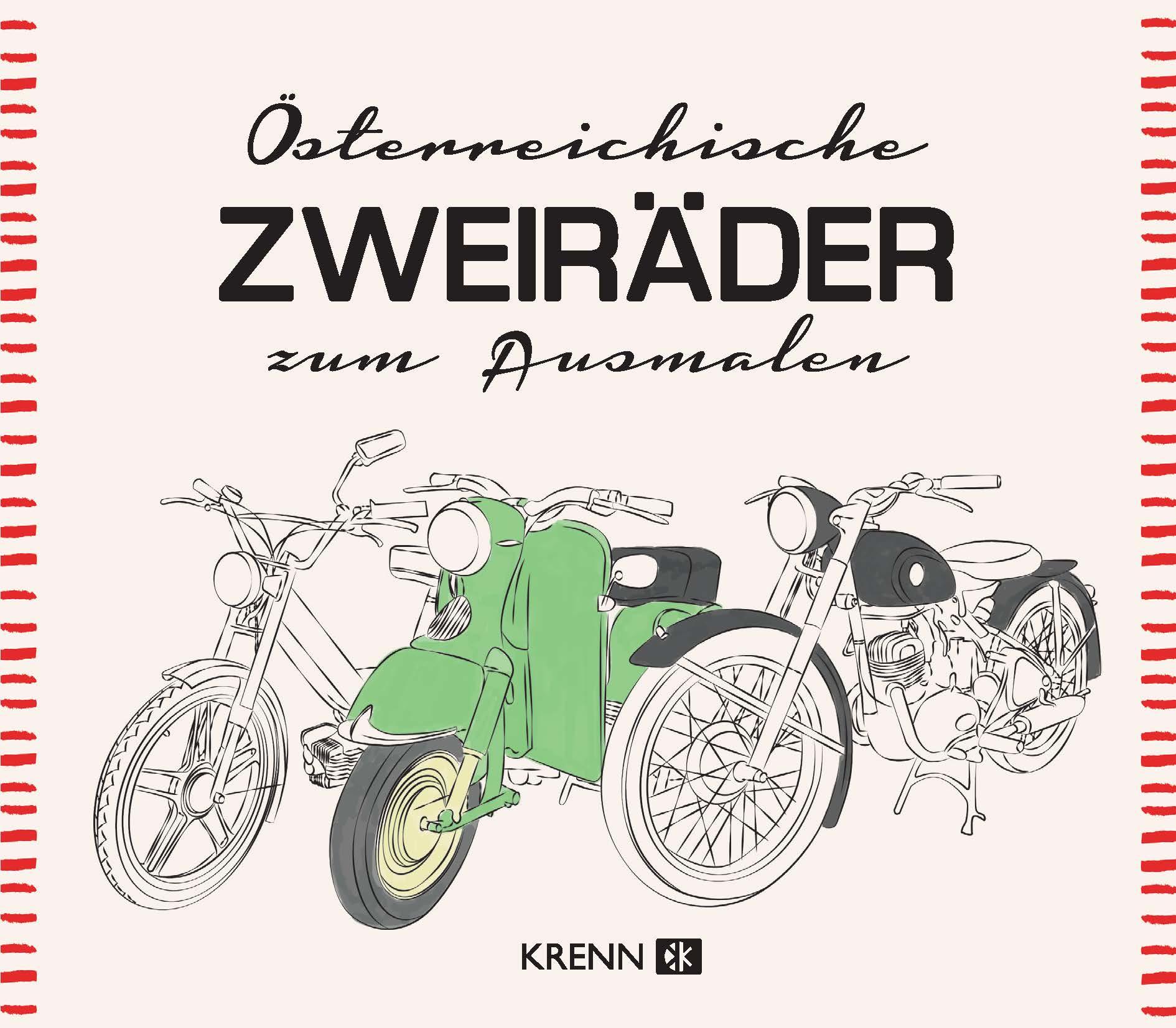 Vorderes Coverbild Österreichische Zweiräder zum Ausmalen