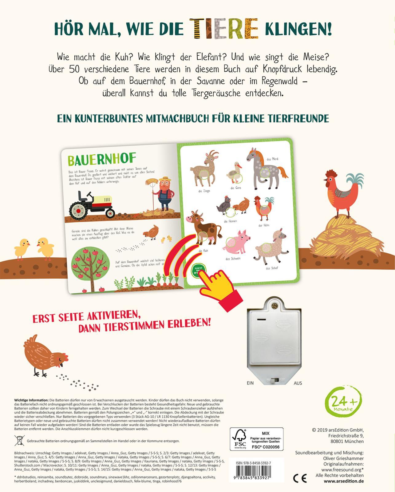 Rückseitencover Mein kunterbuntes Soundbuch - Tiere