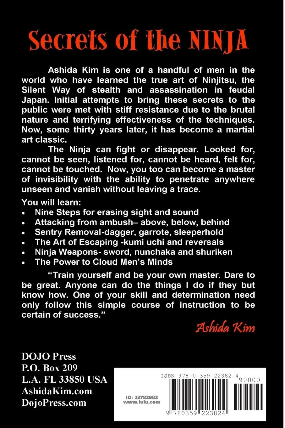 Rückseitencover Secrets of the Ninja