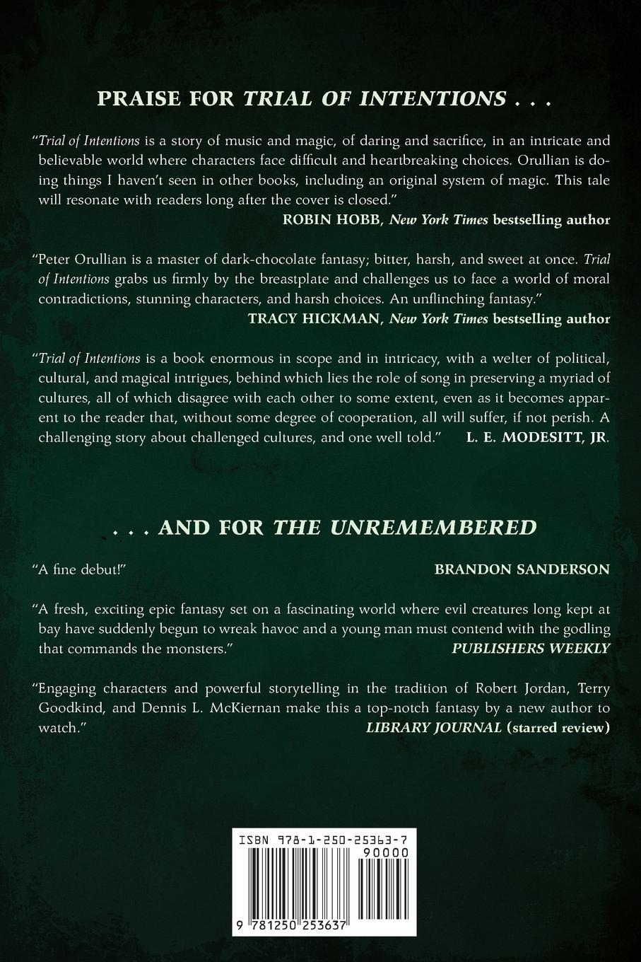 Rückseitencover Trial of Intentions