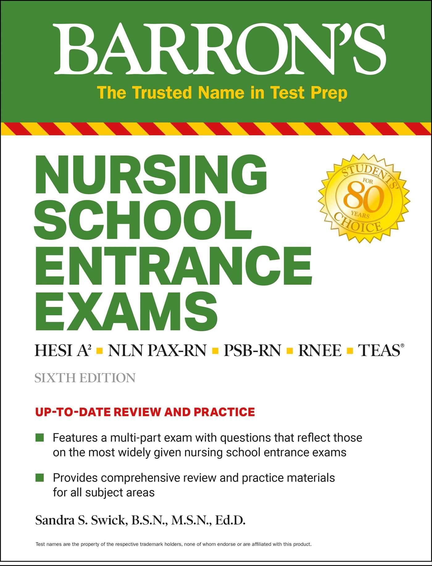 Vorderes Coverbild Nursing School Entrance Exams