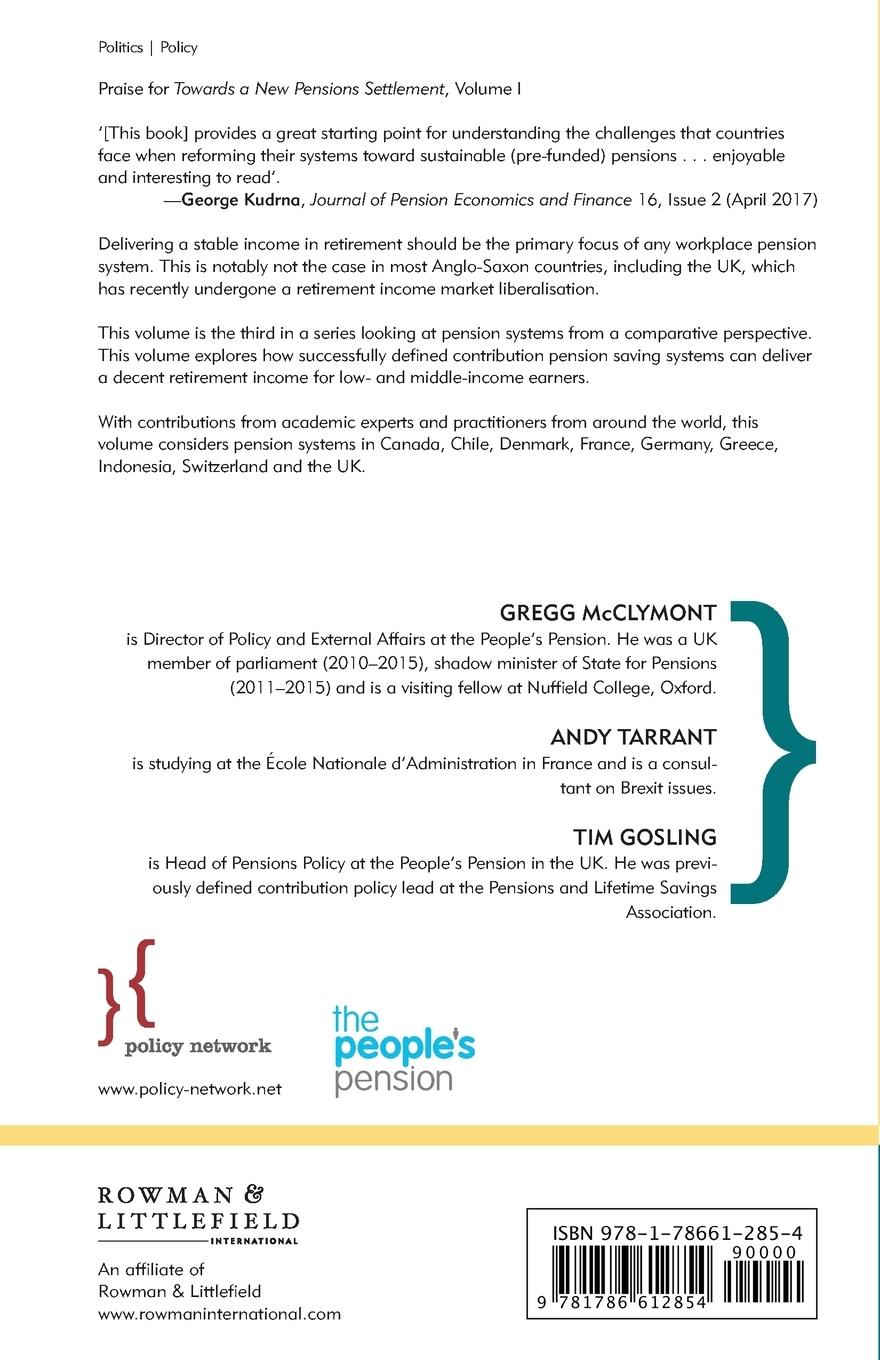 Rückseitencover Towards a New Pensions Settlement