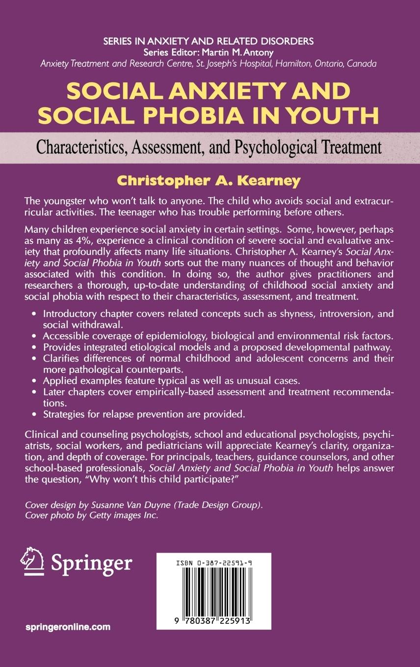 Rückseitencover Social Anxiety and Social Phobia in Youth