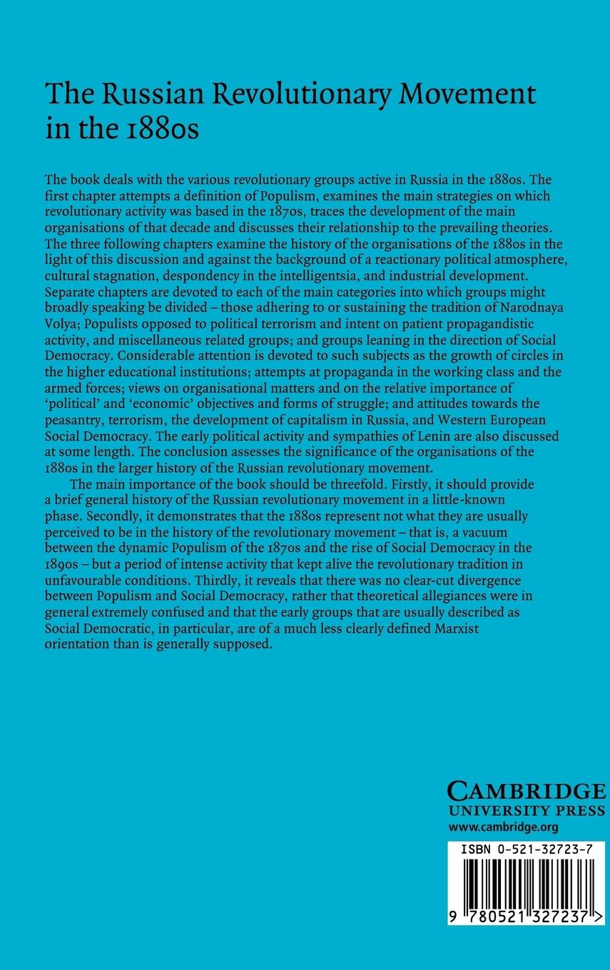 Rückseitencover The Russian Revolutionary Movement in the 1880s