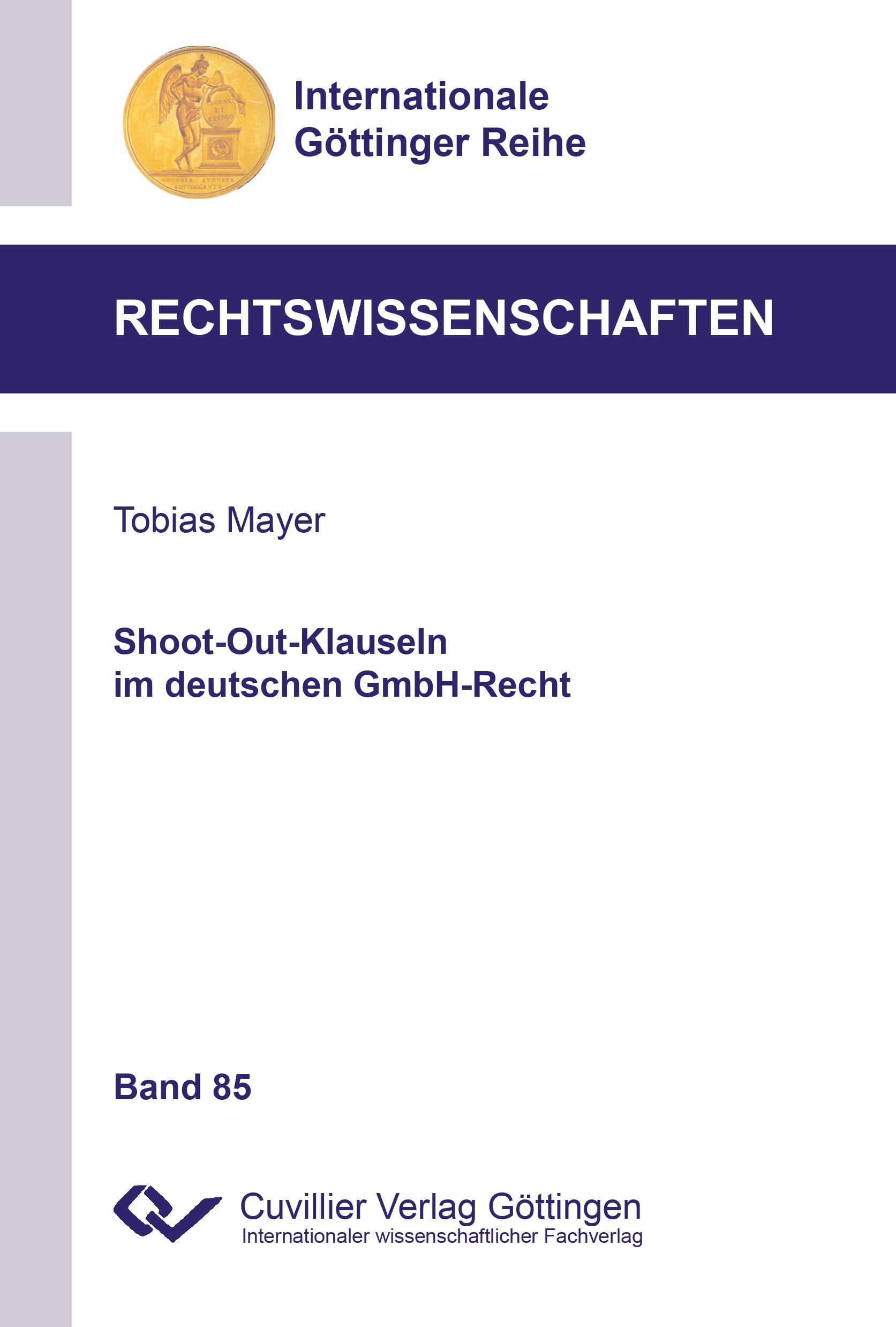 Vorderes Coverbild Shoot-Out-Klauseln im deutschen GmbH-Recht (Band 85)