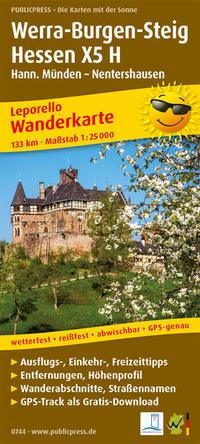 Vorderes Coverbild Wanderkarte Werra-Burgen-Steig Hessen X5 H, Hann. Münden - Nentershausen 1 : 25 000