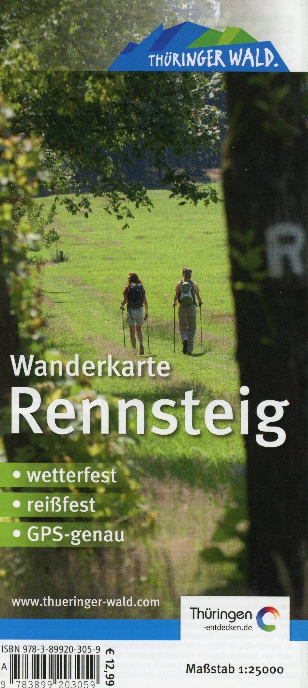 Beispielinhalt (Bild) Wanderkarte Rennsteig 1  : 25 000