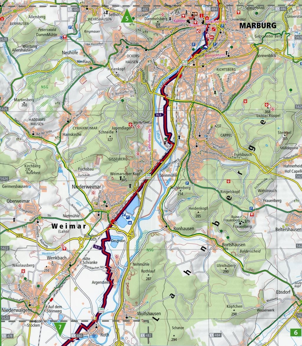 Beispielinhalt (Bild) Radtourenkarte Lahntal-Radweg, Netphen-Lahnhof - Lahnstein 1 : 50 000