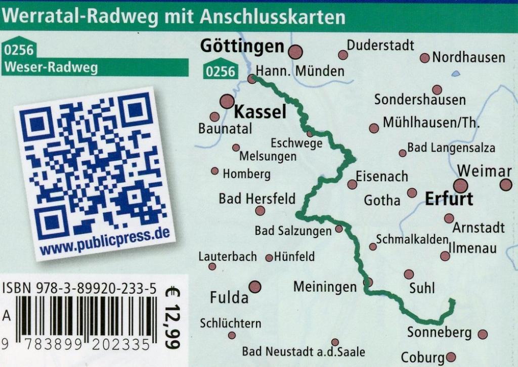 Beispielinhalt (Bild) Radwanderkarte Werratal-Radweg, Werraquellen - Hann. Münden 1 : 50 000
