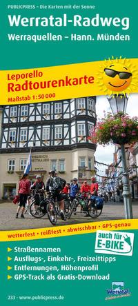 Vorderes Coverbild Radwanderkarte Werratal-Radweg, Werraquellen - Hann. Münden 1 : 50 000