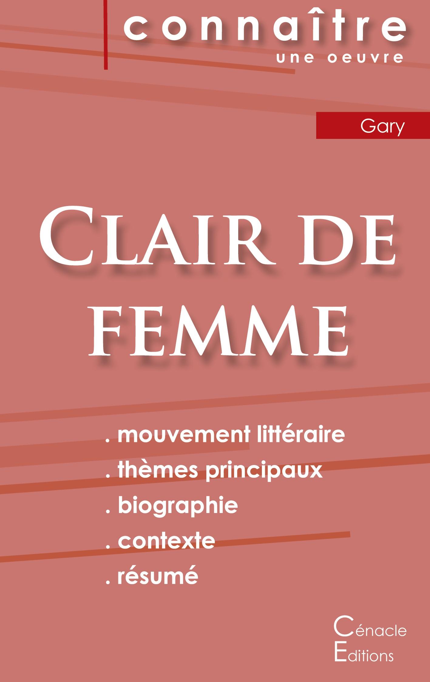 Vorderes Coverbild Fiche de lecture Clair de femme de Romain Gary